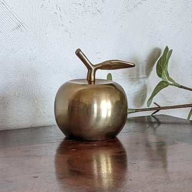 Vintage Brass Apple Bell Decor 