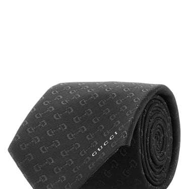 Gucci Men Embroidered Silk Tie