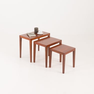 Severin Hansen rosewood nesting tables, Haslev, Denmark, 1960s. Set of 3 