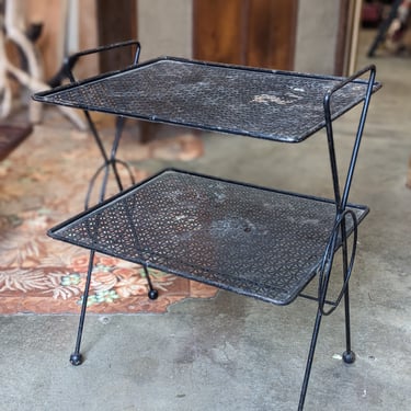 Vintage Mid Century 2 Tiered Steel Table