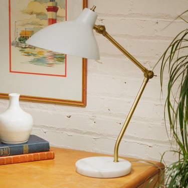 White Marble Task Lamp