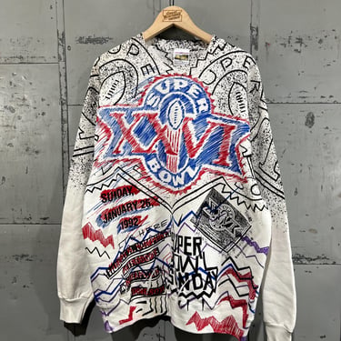 XL Vintage 90s NFL Superbowl XXVI 26 Crewneck Sweatshirt magic johnson all over print Sportswear Athletic 1990s Extra Large 