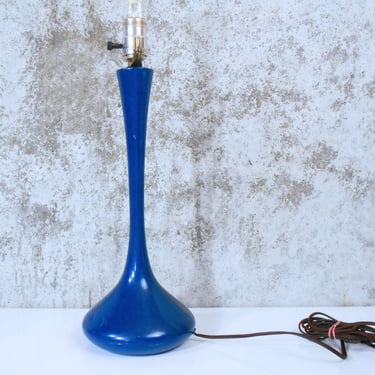 Vintage Laurel Tulip Lamp in Bright Blue - Mod Table Lamp 