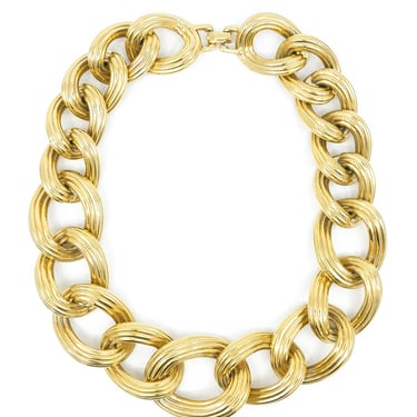 Ribbed Chain Link Collar Necklace