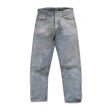 distressed Levis / Levis 505 / sun faded jeans / 1980s Levis 505 sun faded black and grey straight leg jeans 29 