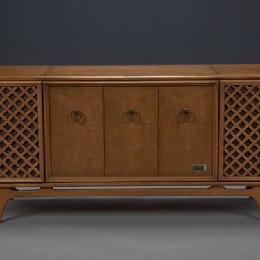 Zenith Stereophonic Stereo Cabinet with Record Player and Working Radio