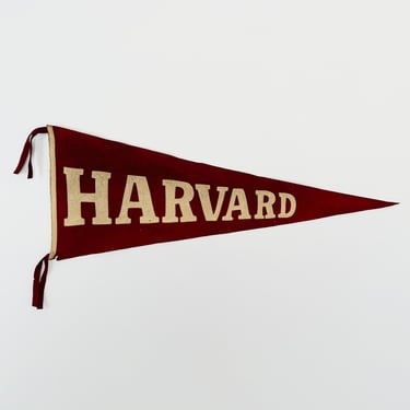 Vintage Harvard University Wool Pennant Sewn Letter circa 1920s 