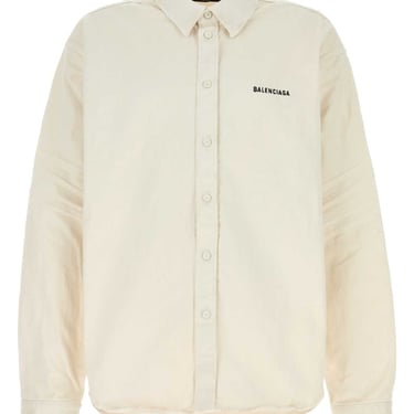 Balenciaga Unisex Ivory Denim Oversize Shirt