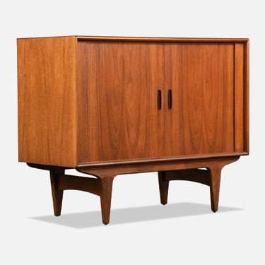 Danish Modern Teak Tambour-Door Cabinet