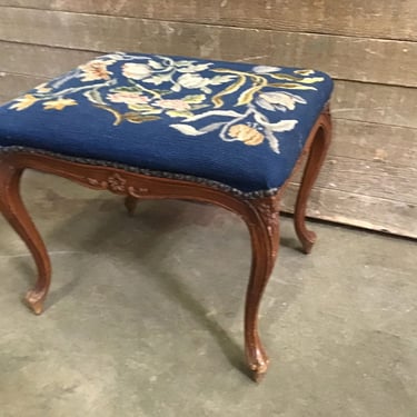 Vintage Needlepoint Ottoman (Tacoma)