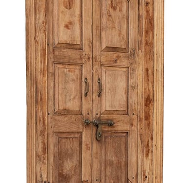 Antique Distressed White Teak Wood Indian Doors with Frame from Terra Nova Designs Los Angeles 