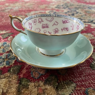Vintage Paragon fortune teller tea cup tasseomancy cup occult rare blue 