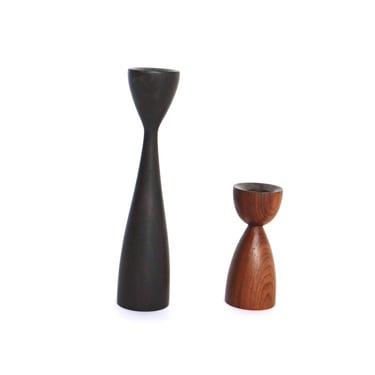 Pair of Danish Rosewood candlestick holders