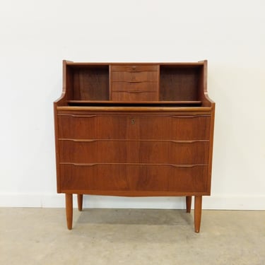 Vintage Danish Mid Century Modern Teak Secretary Desk / Vanity 