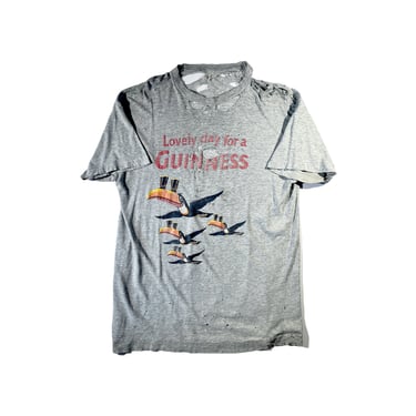 Vintage Guiness T-Shirt Beer Tee Distressed and Thrashed
