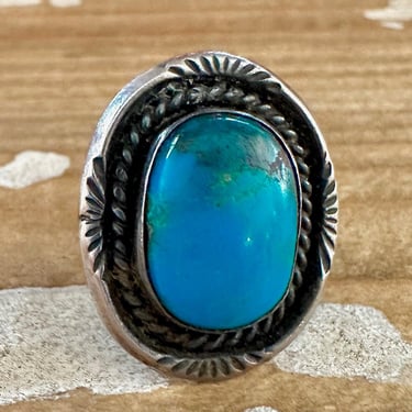 OCEAN VIEW Sterling Silver & Turquoise Ring | Native American Style Jewelry | Southwestern Ring, Sterling Stamped | Size 7 