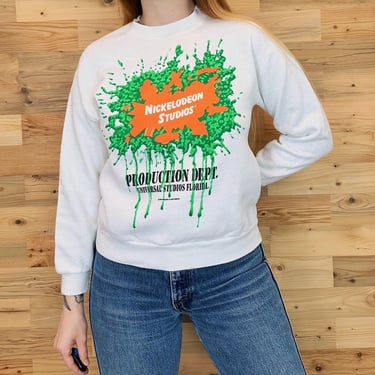 Vintage 90's Nickelodeon Studios Universal Florida Crewneck Pullover Sweatshirt 