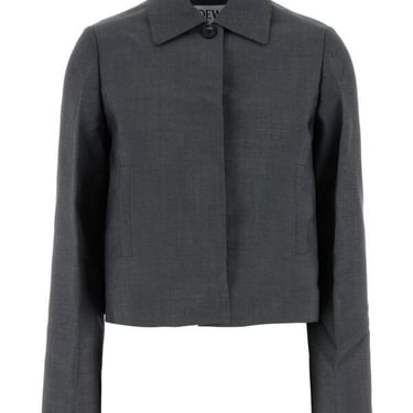 Loewe Woman Grey Mohair Blend Blazer