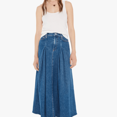 Mother- The Pleated Maxi Skirt Fray