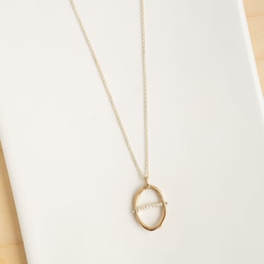 Kiersten Crowley: Pearl Bar Circle Necklace