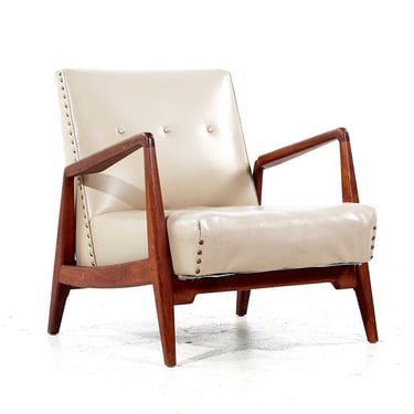 Jens Risom Mid Century Model U430 Walnut Lounge Chair - mcm 