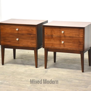 American of Martinsville Walnut Nightstands- a Pair 