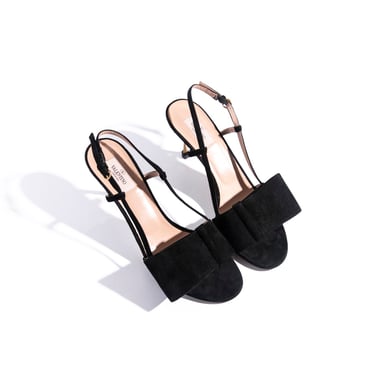 VALENTINO Black Suede Slingback Heels (Sz. 41)