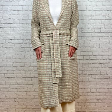 Chanel 2017 Paris-Cuba Tweed Belted Coat 34F/Size 2 (Oversized Fits Up to US 8), Multi-Color