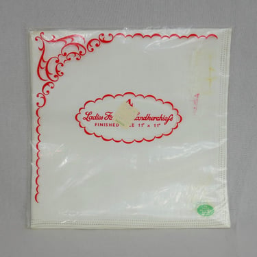Four Vintage White Handkerchiefs - Deadstock New in Package - Irish Linen - Minimalist Design - 11
