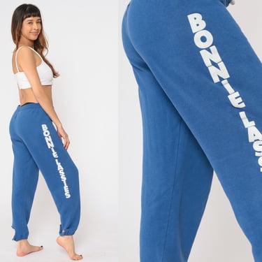 80s Sweatpants Bonnie Lassies Track Pants DIY Stirrups Blue Jogging Gym Sweats Scottish Pants 1980s Jerzees Vintage Retro Warm Up Large L 