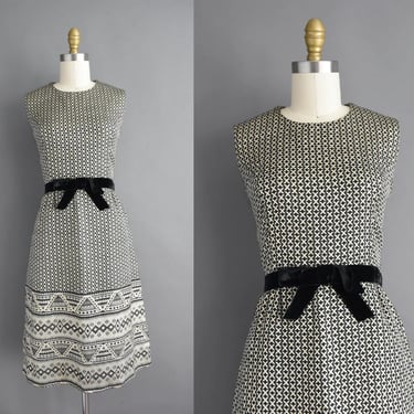 vintage 1960s | Sparkly Metallic Gold Black Cocktail Party Dress | Small Medium | 60s dress 