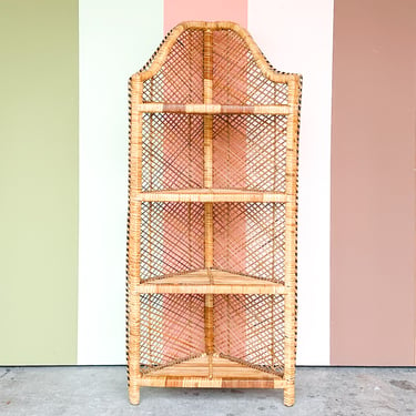 Cute Buri Rattan Corner Etagere