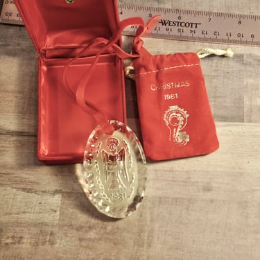 Rare Vintage 1981 Angel of Peace Waterford Crystal Christmas Ornament Original Box Sticker & Red Pouch Collectible Christmas Decor/Gift 