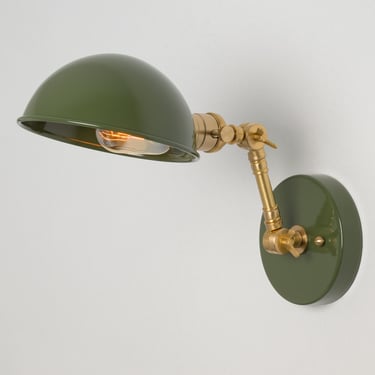 Adjustable Arm Sconce - Choose your Color - Metal Dome Shade - Osborn Fixture 