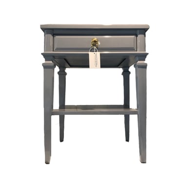 AVAILABLE: Grey Lacquered Nightstand 