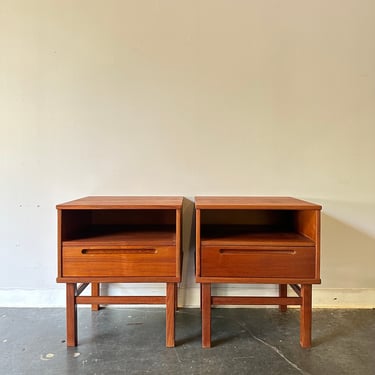 Swedish Mid Century Modern Teak Nightstands By Nils Jonsson 