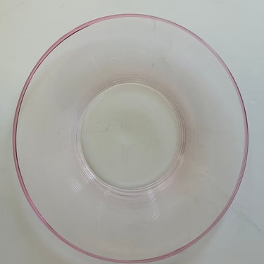 Antique Frederick Carder for Stuben Pink Threaded Glass 8 1/2” Diameter Plate 