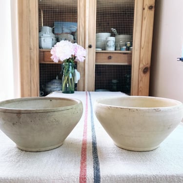 Beautiful set of 2 stoneware vintage French  soup bowl- SB2 