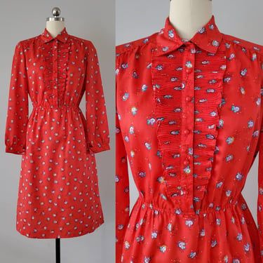 1970s LF Petite Dress by Leslie Faye 70s Secretary Dress 70's Women's Vintage Size Medium Petite 