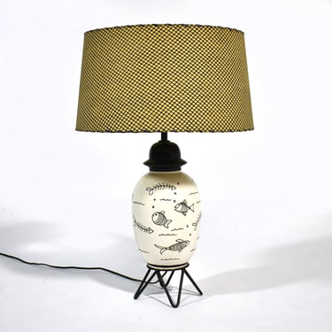 1950s Table Lamp with Fish Design