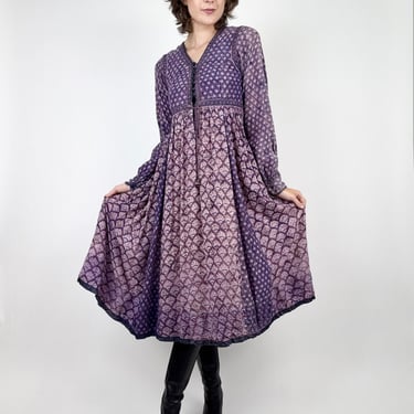 Violet Crown Quilted Indian Cotton Dress