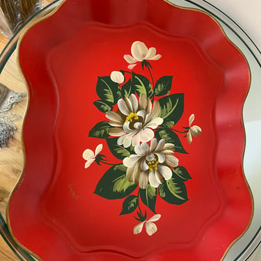 Beautiful vintage hand painted tray 