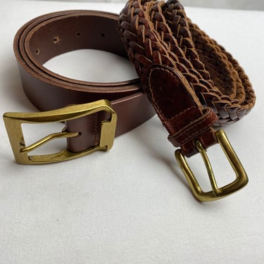 Reserved listing for Joanne ~ 2 brown leather belts~ 36” w plus 