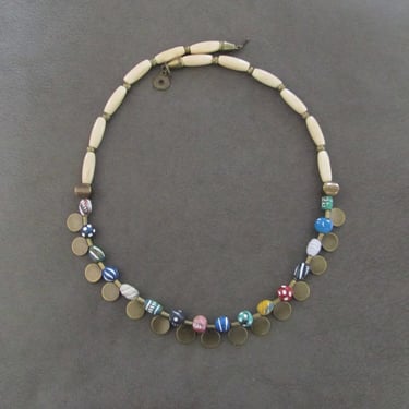 Rustic clay beaded necklace 