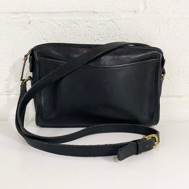 Vintage Coach Style Crossbody Purse Bag White Leather Shoulder Handbag Legacy Black USA 1980s 1990s 
