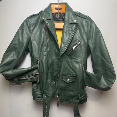 Leather Biker Jacket - DSquared2 Men's Green Leather Jacket | Luxurious and Edgy Designer Outerwear | Men Distressed Biker Jacket 