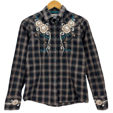 Women’s Panhandle Slim Embroidered Pearl Snap Western Shirt Small