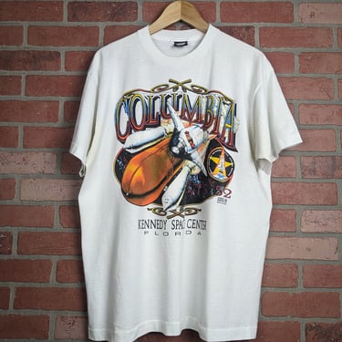 Vintage 90s Columbia  Space Shuttle ORIGINAL Kennedy Space Center Tee - Extra Large 