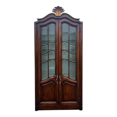 Karges Walnut Venetian Shell Carved Display Cabinet 