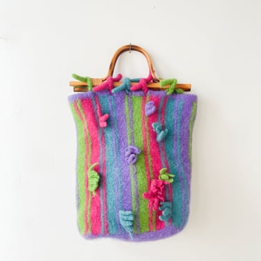 Large Felted Wool Knitted Bag